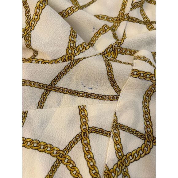 MK Michael Michael Kors Shirt Large Gold Zipper Rope Pattern (minor pen marks) - Picture 7 of 10